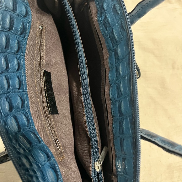 Borse In Pelle Luxurious Blue Crocodile-Embossed Bag - Picture 11 of 16